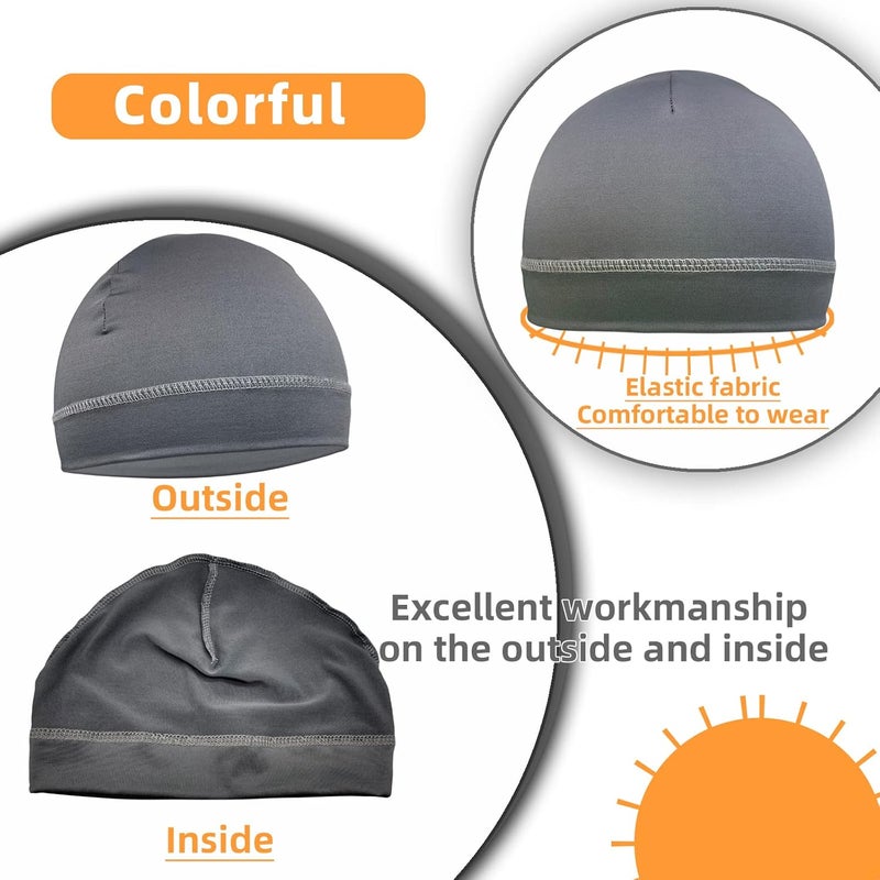 Owoniule 6 Pcs Skull Cap Sweat Wicking Helmet Liner Breathable Cycling Beanie Running Sports Hat Cooling Head Wraps for Men - Image 4